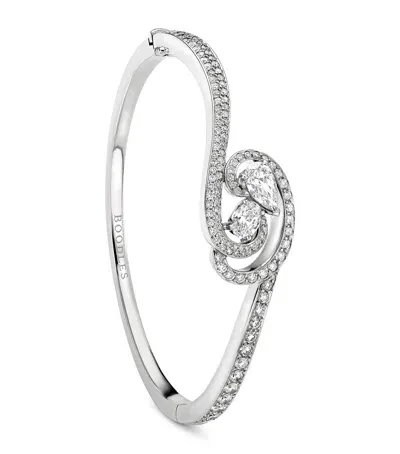 Boodles Platinum And Diamond National Gallery Motherhood Bangle In Silver