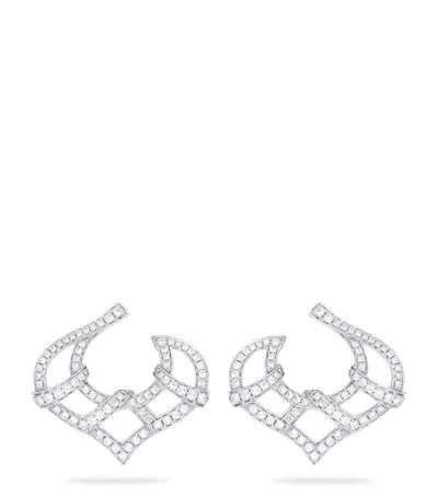 Boodles Platinum And Diamond Woodland Earrings In Metallic