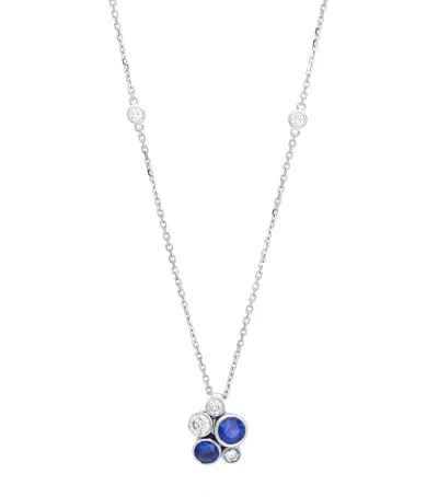 Boodles Platinum, Diamond And Sapphire Raindance Necklace In Metallic