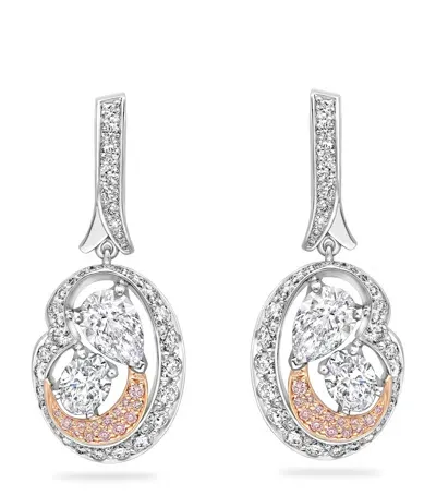 Boodles Platinum, Rose Gold And Diamond National Gallery Motherhood Earrings In Silver