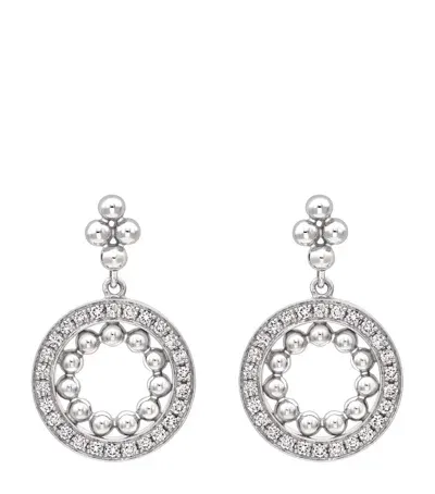 Boodles Small White Gold And Diamond Circus Earrings In Metallic