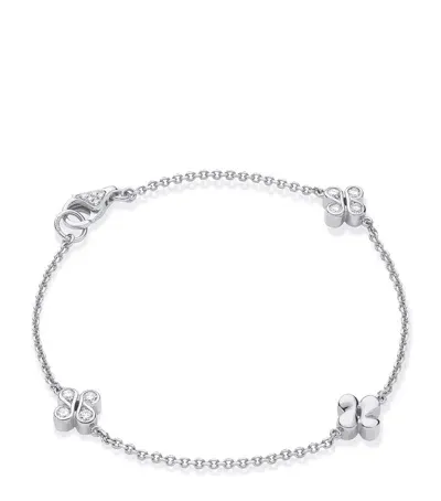 Boodles White Gold And Diamond Be  Triple Charm Bracelet In Metallic