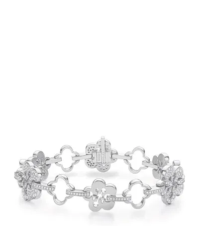 Boodles White Gold And Diamond Blossom Classic Bracelet In Green