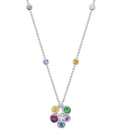 Boodles White Gold, Diamond, Tanzanite And Gemstone Raindance Rainbow Pendant