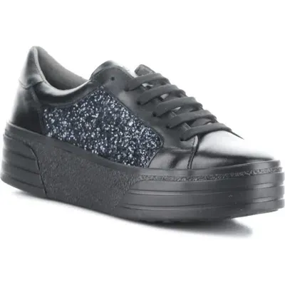 Bos. & Co. Lona Glitter Platform Sneaker In Black/espacio