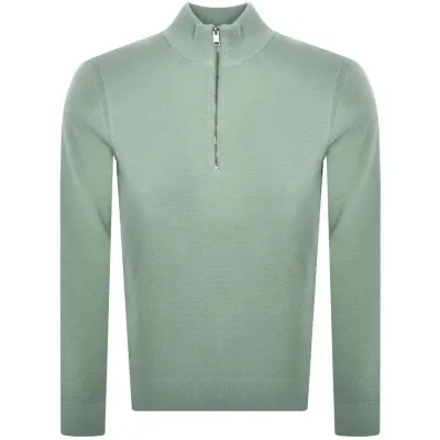 Boss Business Boss Ebrando Half Zip Knit Jumper Green