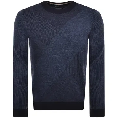 Boss Business Boss H Eclaus Knit Jumper Dark Blue