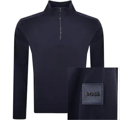 Boss Business Boss H Sidney 59 Quarter Zip Sweatshirt Navy