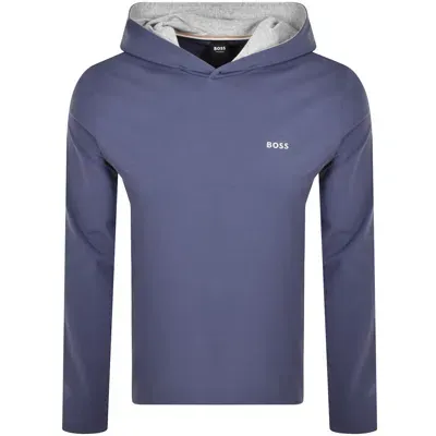 Boss Business Boss Long Sleeve Hooded T Shirt Blue