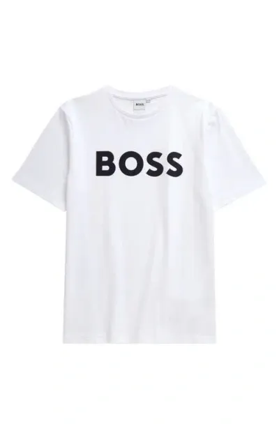 Bosswear Boss Kidswear Kids' Logo Graphic T-shirt In White