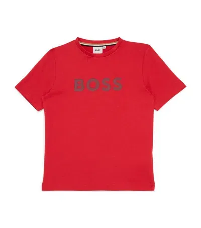 Bosswear Kids' Logo-print Cotton T-shirt In Red