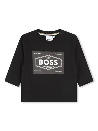 Bosswear Babies' Logo-print Cotton T-shirt In Black