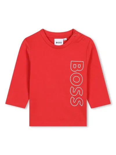 Bosswear Babies' Logo-print Cotton T-shirt In Red