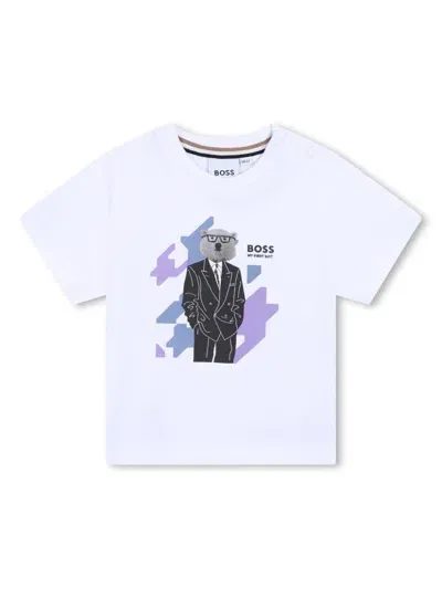 Bosswear Babies' Logo-print Cotton T-shirt In White