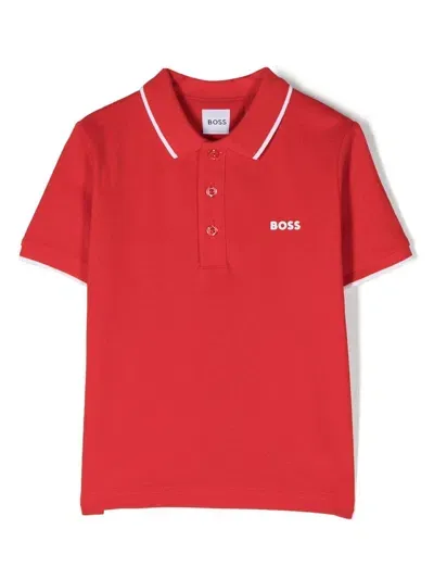 Bosswear Kids' Logo-print Detail T-shirt In Red