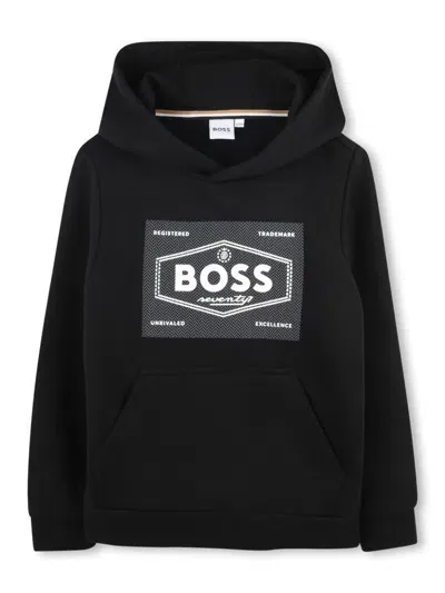 Bosswear Kids' Logo-print Hoodie In Black