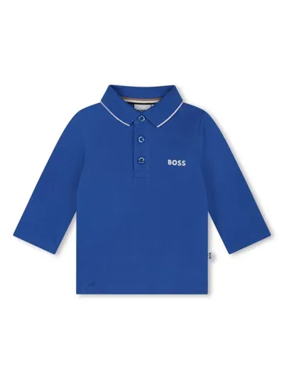 Bosswear Babies' Logo-print Polo Shirt In Blue