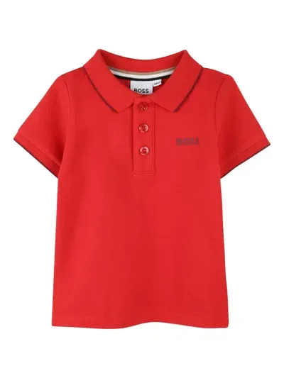 Bosswear Babies' Logo-print Polo Shirt In Red