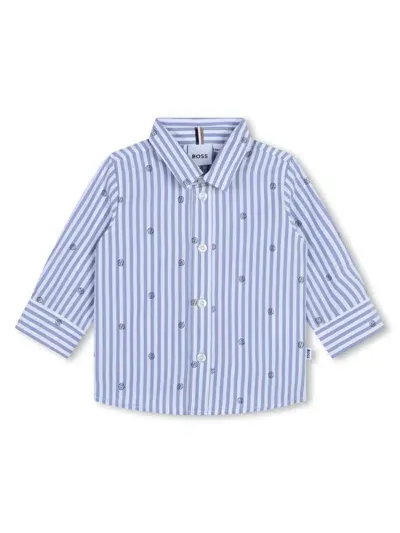 Bosswear Babies' Logo-print Striped Shirt In White