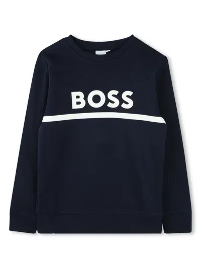 Bosswear Kids' Logo-print Sweatshirt In Blue