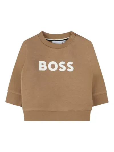 Bosswear Babies' Logo-print Sweatshirt In Brown