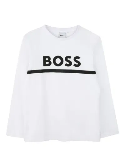 Bosswear Kids' Logo-print Sweatshirt In White