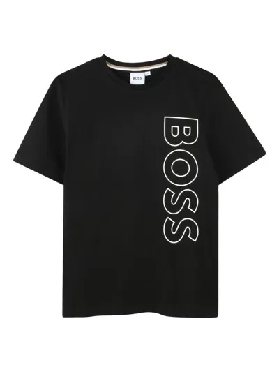 Bosswear Kids' Logo-print T-shirt In Black