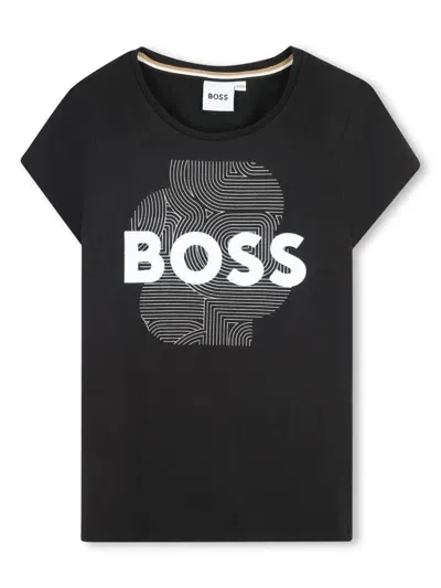 Bosswear Kids' Logo-print T-shirt In Black