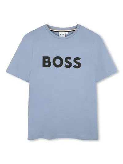 Bosswear Kids' Logo-print T-shirt In Grey