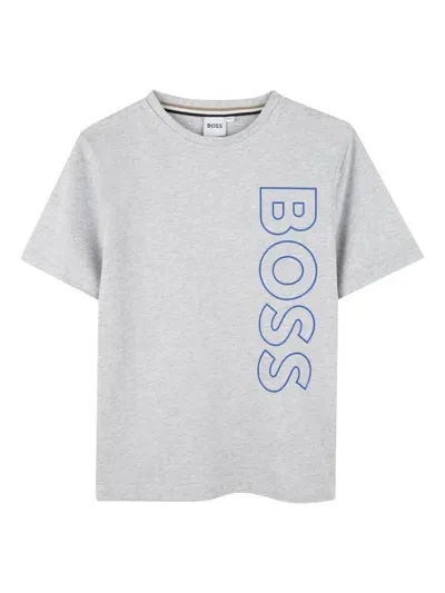 Bosswear Kids' Logo-print T-shirt In Grey