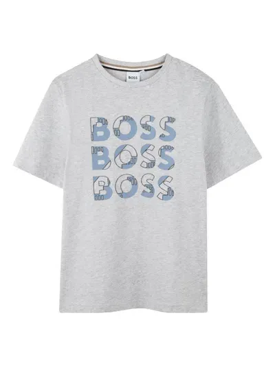 Bosswear Kids' Logo-print T-shirt In Grey