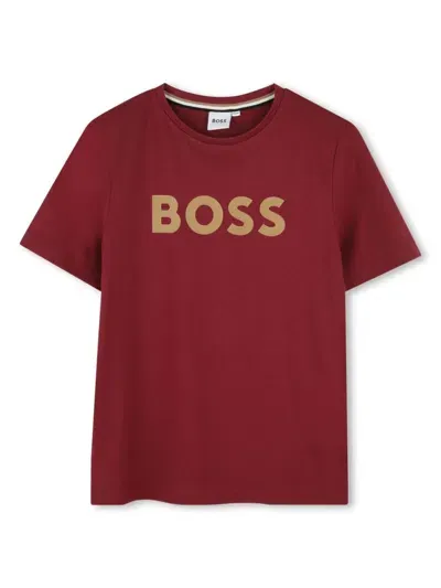 Bosswear Kids' Logo-print T-shirt In Red