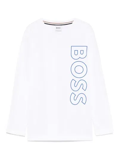 Bosswear Kids' Logo-print T-shirt In White