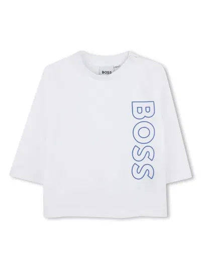 Bosswear Kids' Long-sleeve T-shirt In White