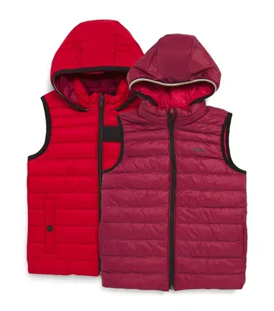 Bosswear Kids' Padded Reversible Gilet In Red