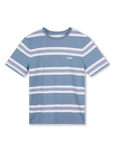 Bosswear Kids' Striped T-shirt In Blue