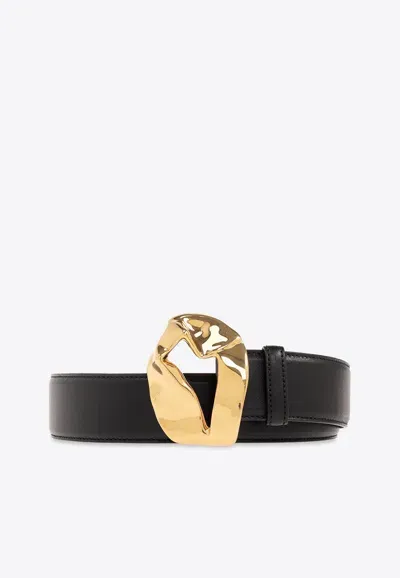 Bottega Veneta Buckle Belt In Black