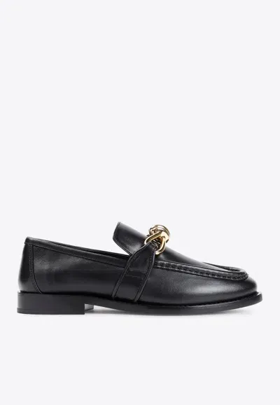 Bottega Veneta Astaire Leather Loafers In Black