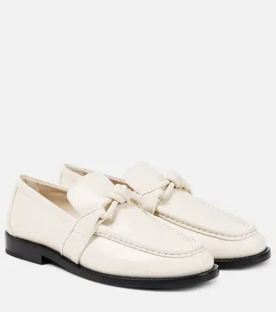 Bottega Veneta 10mm Astaire Leather Loafers In String