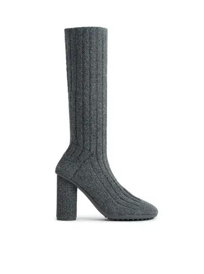 Bottega Veneta Atomic Wool Sock Boot In Grey