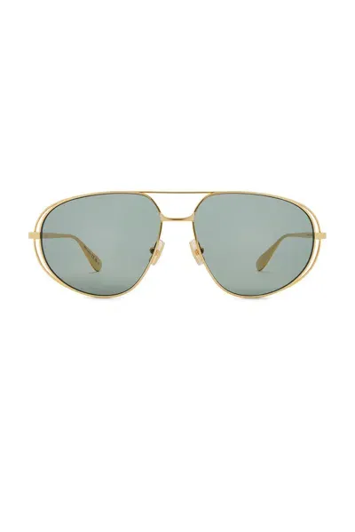 Bottega Veneta Aviator Sunglasses In Gold & Green