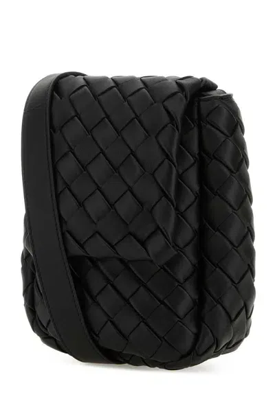 Bottega Veneta Cobble Intrecciato Nappa Crossbody Bag In Black