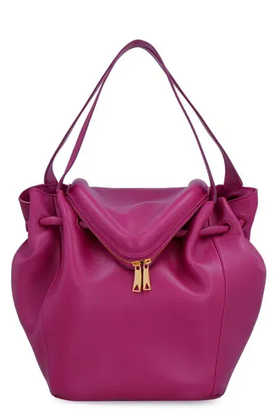 Bottega Veneta Beak Leather Cabas In Purple