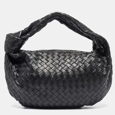 Pre-owned Bottega Veneta Black Intrecciato Leather Small Jodie Hobo