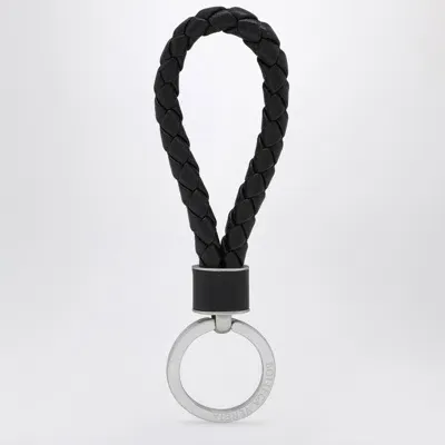 Bottega Veneta Black Keyring In Woven Leather