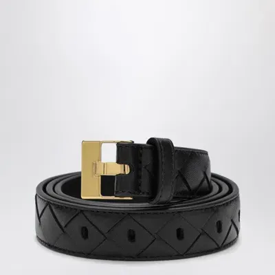 Bottega Veneta Black Watch Belt In Intrecciato