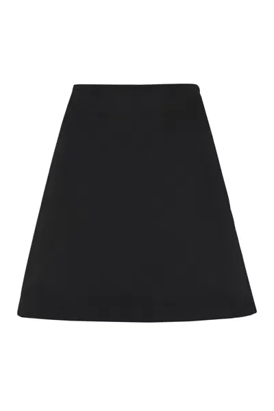 Bottega Veneta Black Wool Mini Skirt For Women From Salon 02 Collection