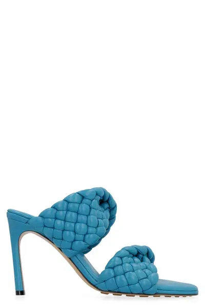 Bottega Veneta Bv Bold Leather Mules In Blue