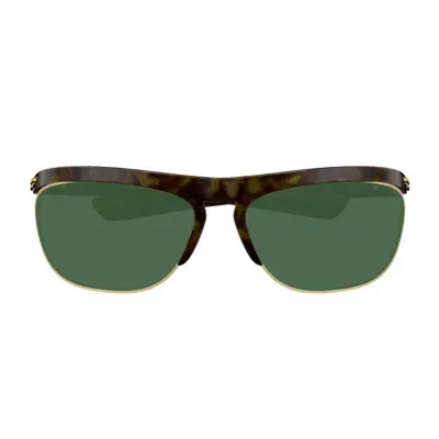 Bottega Veneta Bv1348s Linea Speed Rectangular 002 Havana Green Sunglasses