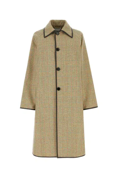 Bottega Veneta Cappotto Check-40 Nd  Female In Beige